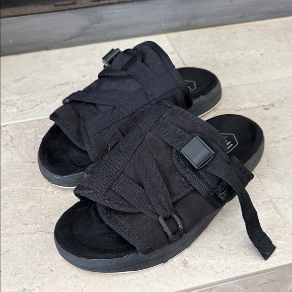 Men’s 10.5 Black Slide Sandals with Buckle main image 4
